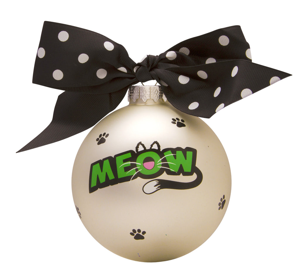 GB048 - Cat Meow Glass Ball Christmas Ornament