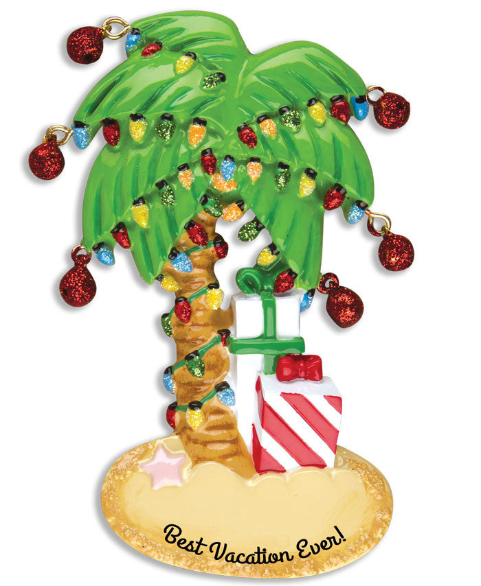OR1228 - Christmas Palm Tree Personalized Christmas Ornament