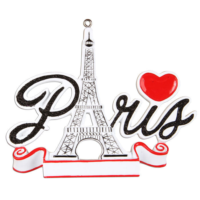 OR1293 - Paris France Personalized Christmas Ornament
