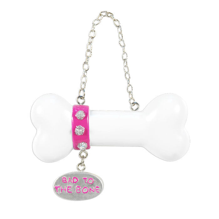 OR1336-P - Bad to the Bone (Pink) Personalized Christmas Ornament