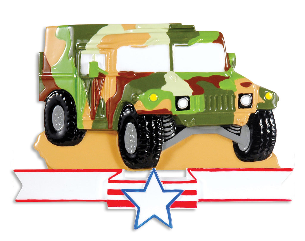 OR1395 - Armed Forces Humvee Personalized Christmas Ornament