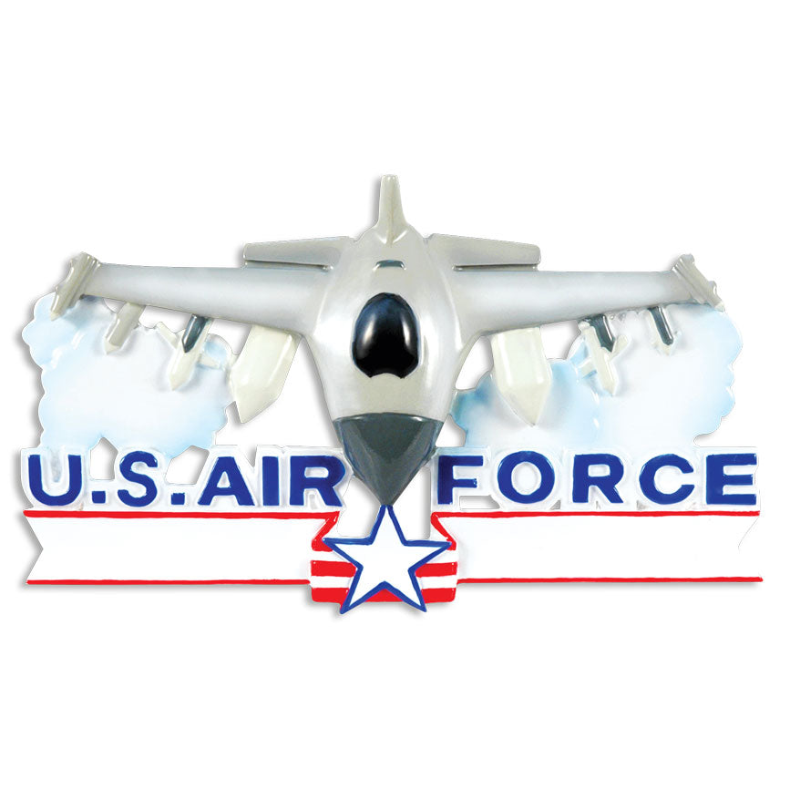 OR1396 - Air Force Fighter Jet Personalized Christmas Ornament