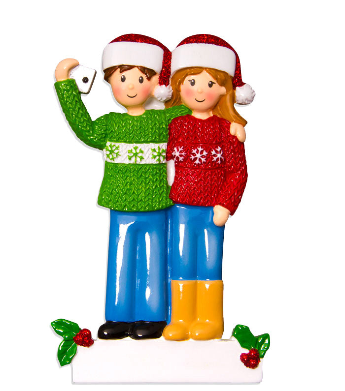 OR1525-2 - Selfie Family (couple) Christmas Ornament