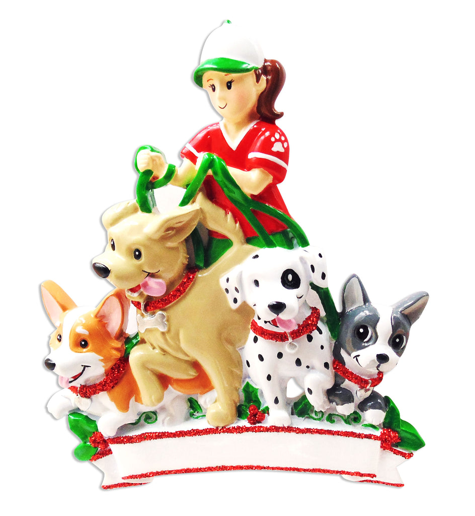 OR1628 - Dog Walker Personalized Christmas Ornament