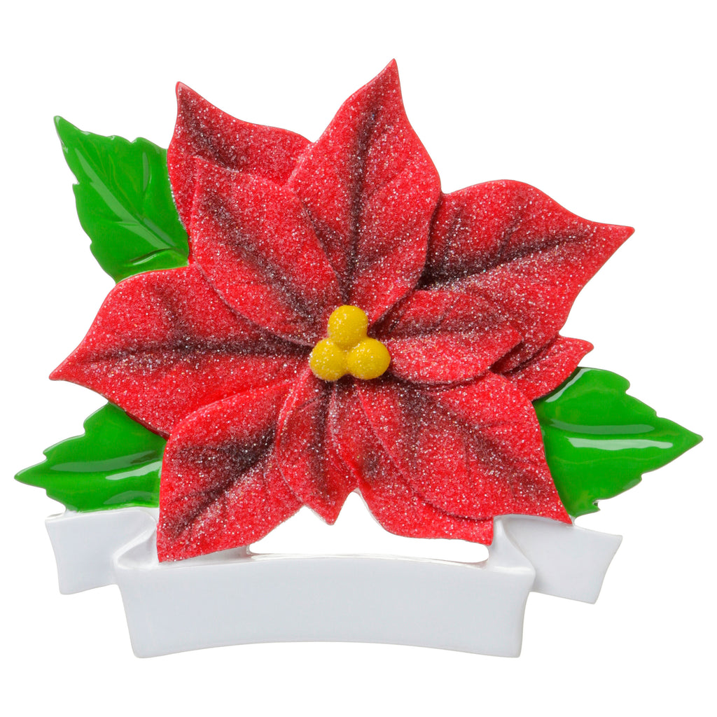 OR1692-R - Red Poinsetta Personalized Christmas Ornament