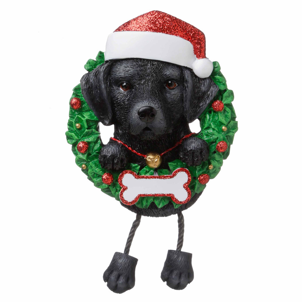 OR1712-BL - Black Lab (Pure Breed) Personalized Christmas Ornament
