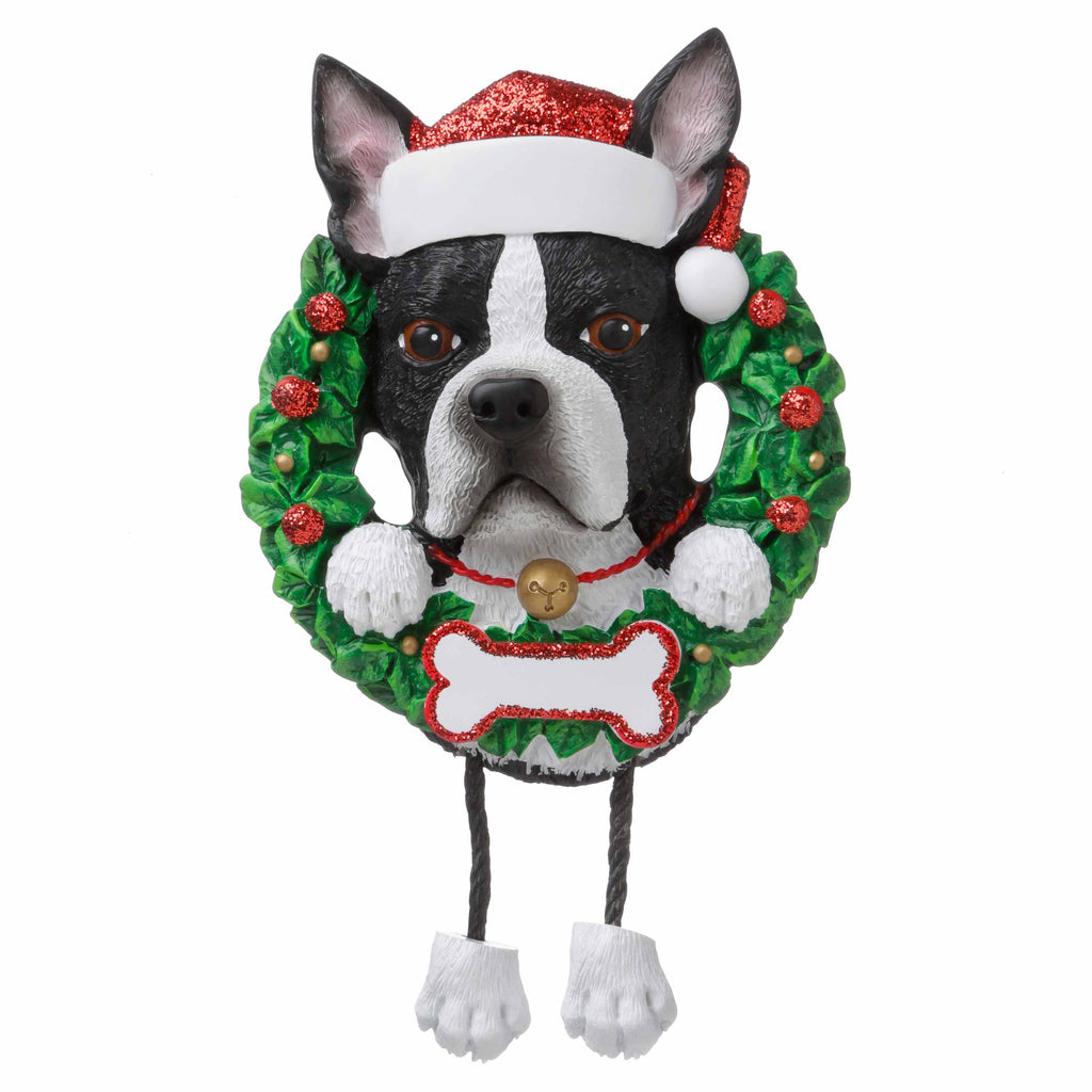 OR1712-BT - Boston Terrier (Pure Breed) Personalized Christmas Ornament