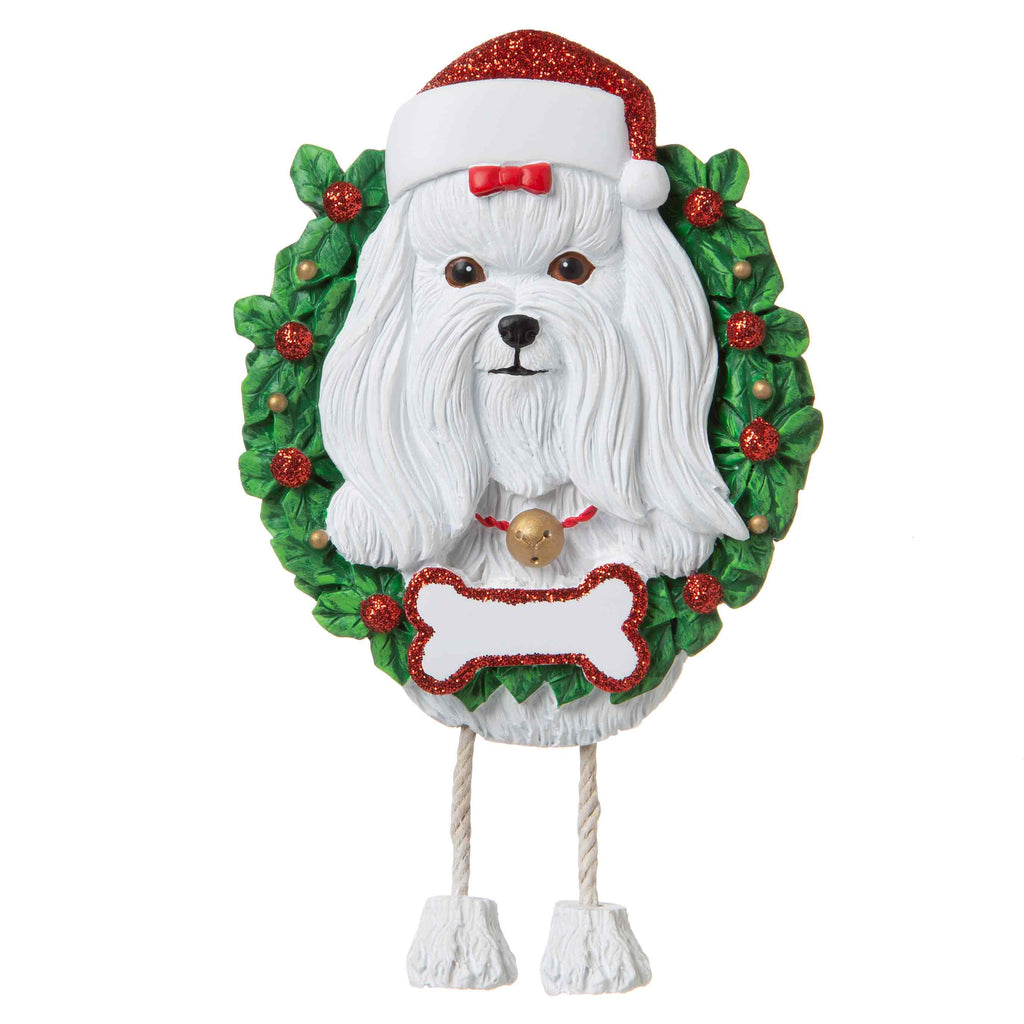 OR1712-MA - Maltese (Pure Breed) Personalized Christmas Ornament