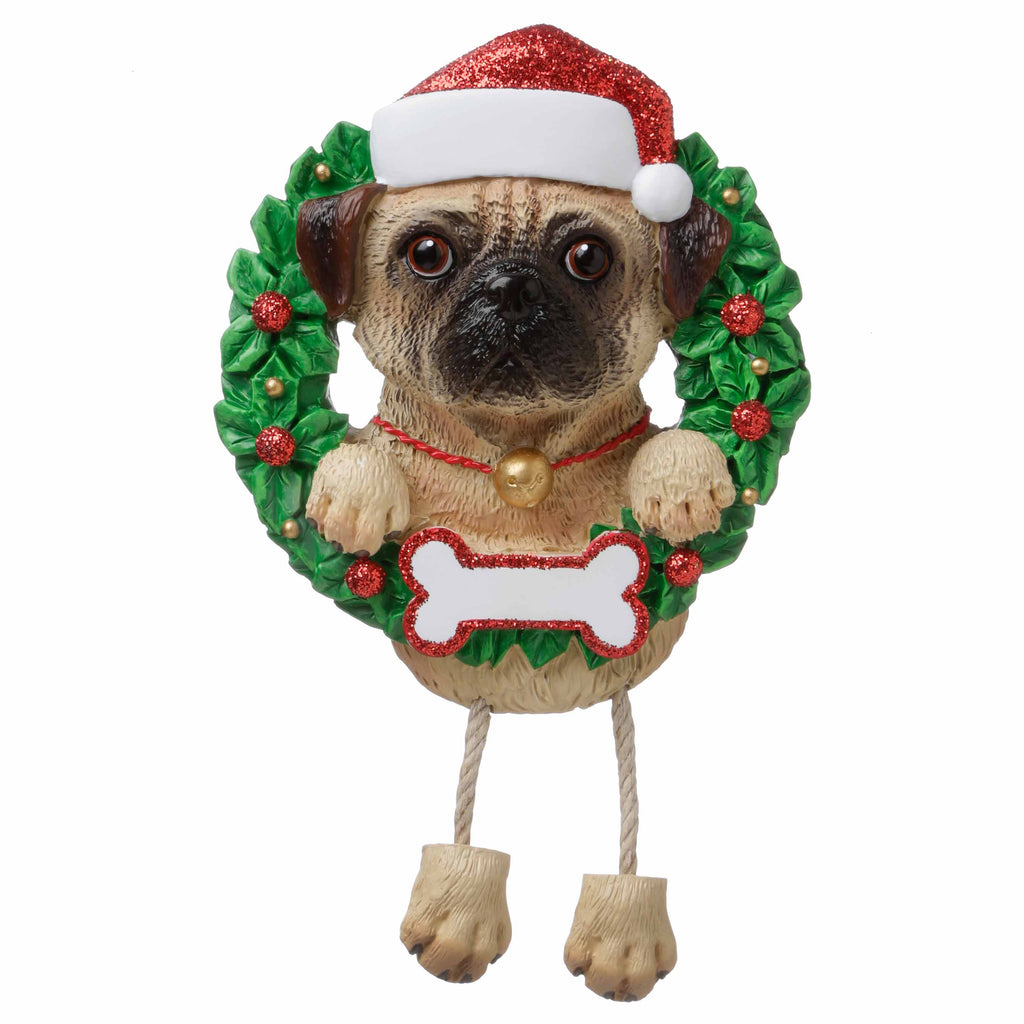 OR1712-PU - Pug (Pure Breed) Personalized Christmas Ornament