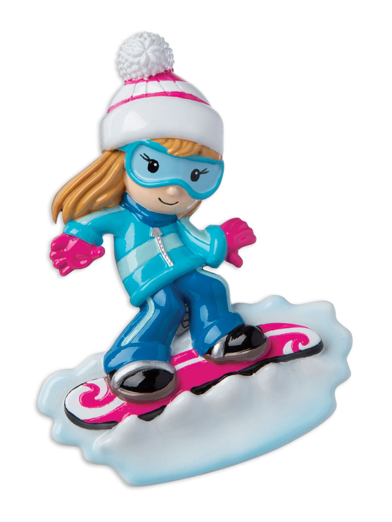 OR1958-G - Snowboarder Girl Personalized Christmas Ornament