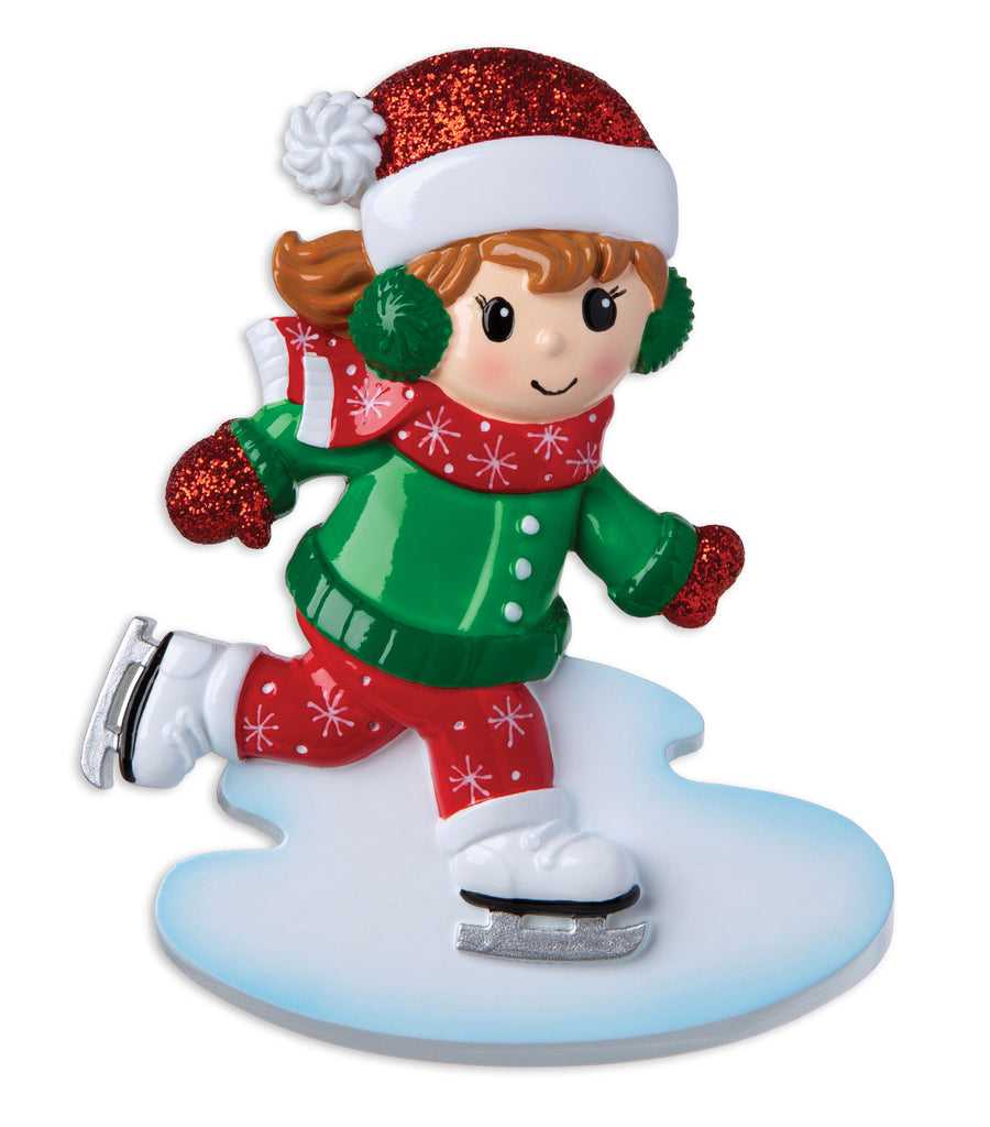 OR1959-G - Ice Skater Girl Personalized Christmas Ornament