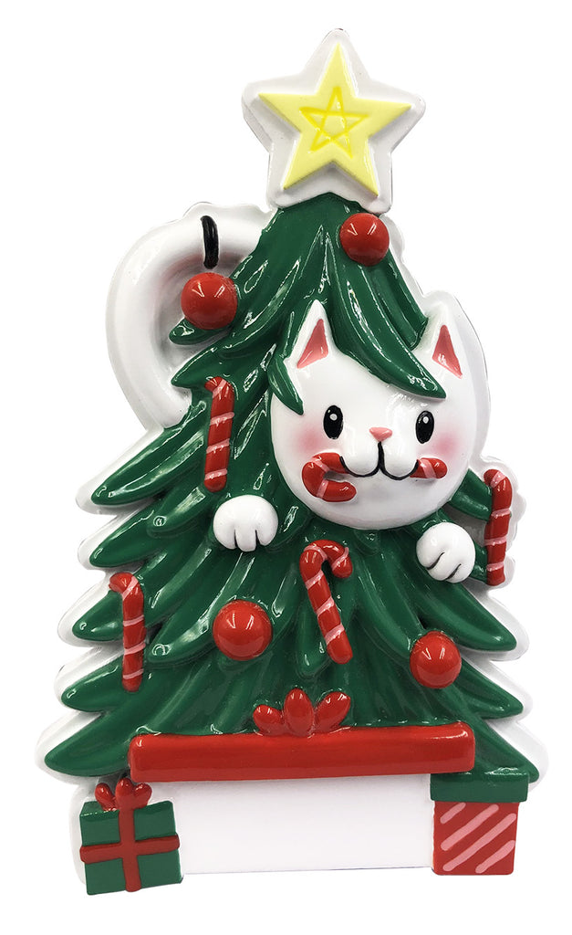 OR2145 - Cat In Christmas Tree Personalized Christmas Ornament