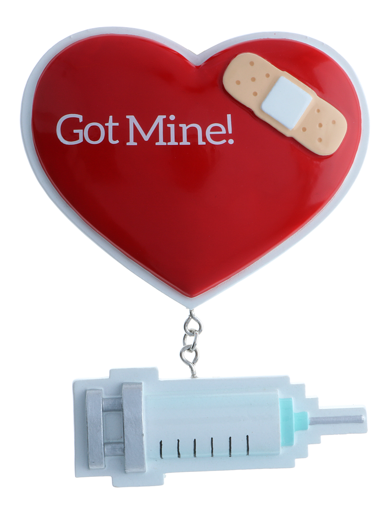 OR2225 - Got Mine! Heart & Vaccine Personalized Christmas Ornament