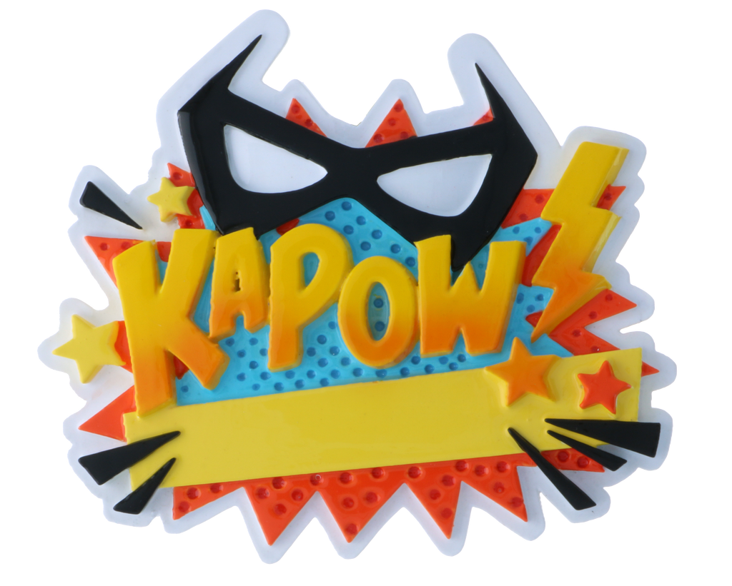 OR2242 - "KAPOW" Super Hero Personalized Christmas Ornament