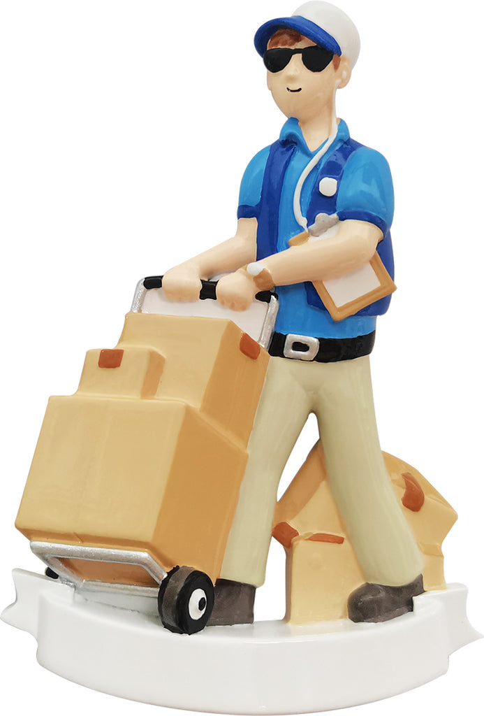 OR2303 - Delivery Guy w/Boxes Personalized Christmas Ornament