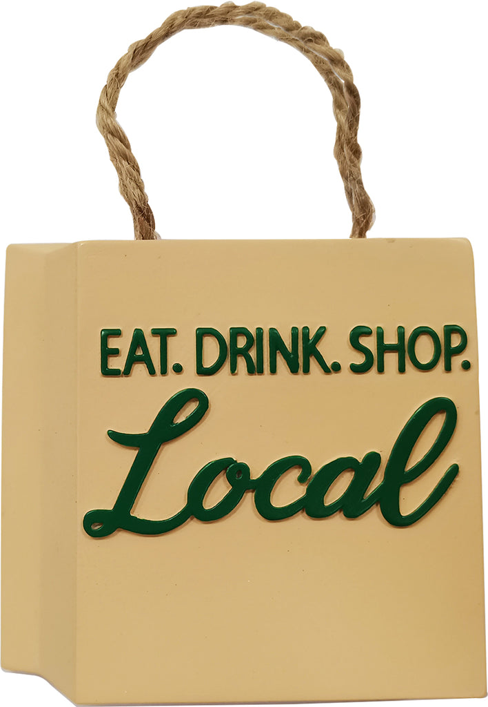 OR2305 - Eat. Drink. Shop. Local Personalized Christmas Ornament