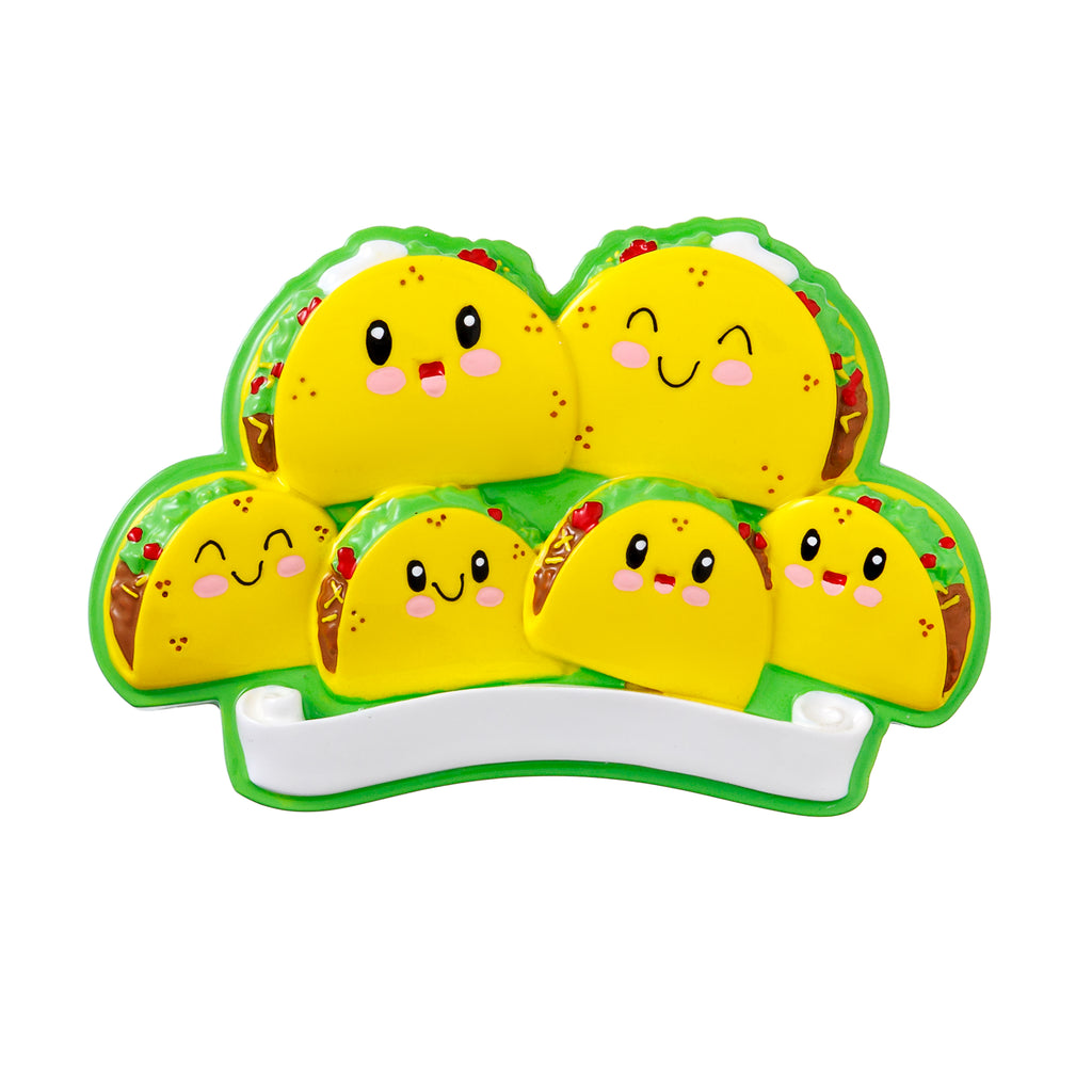 OR2463-6 - Taco (Family of 6) Personalized Christmas Ornament