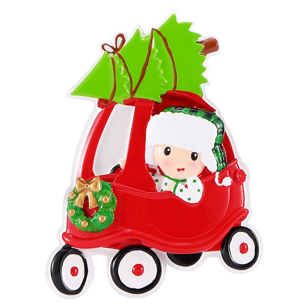 OR2482 - Red Toy Car Personalized Christmas Ornament