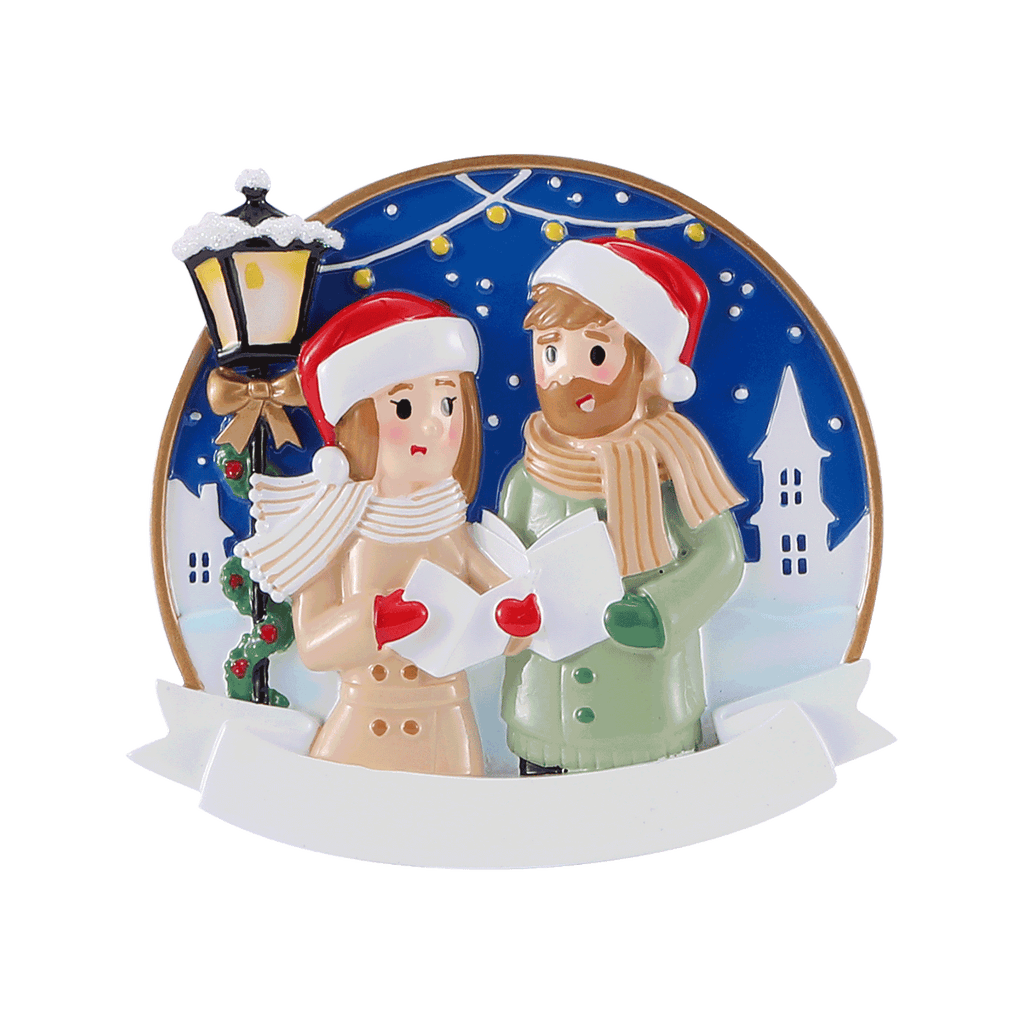 OR2509 - Caroling Couple Personalized Christmas Ornament