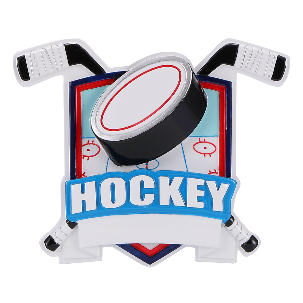 OR2529 - New Hockey Shield Personalized Christmas Ornament