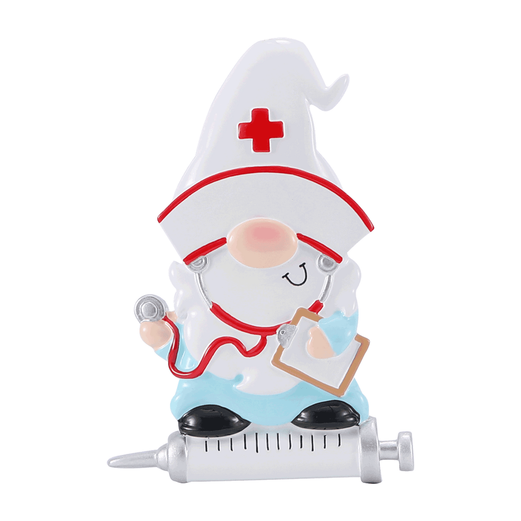 OR2638 - Gnome Nurse Personalized Christmas Ornament
