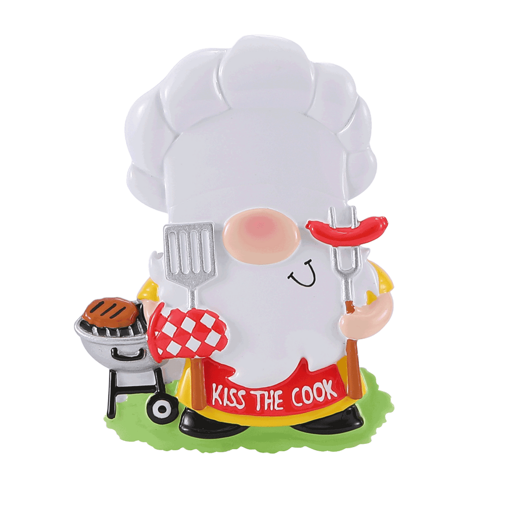 OR2643 - Gnome Barbeque Cook Personalized Christmas Ornament