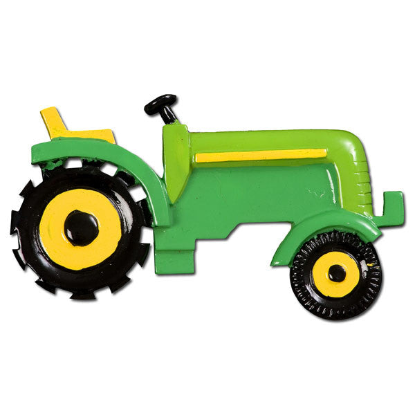 OR393-G - Green Tractor Personalized Christmas Ornament