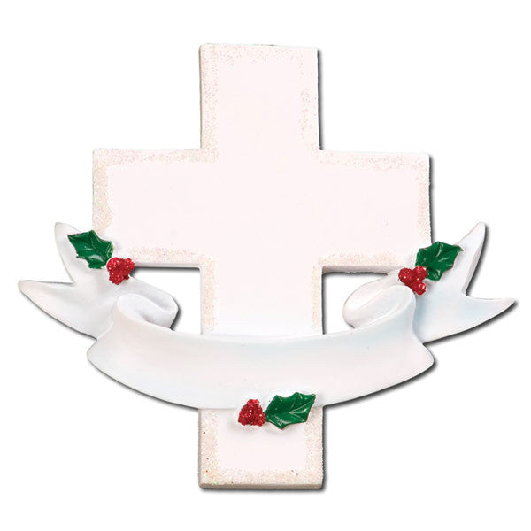 OR471 - Memorial Cross Personalized Christmas Ornament