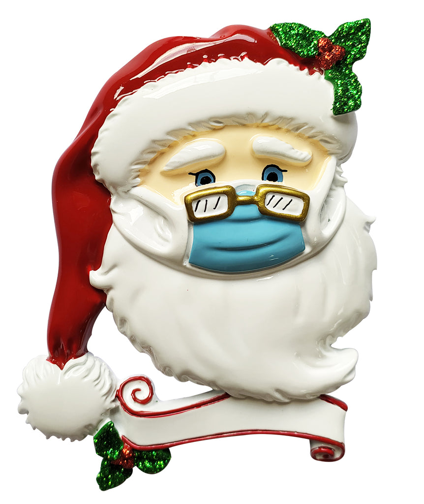 OR652/SD - Jolly Santa with Mask Personalized Christmas Ornament