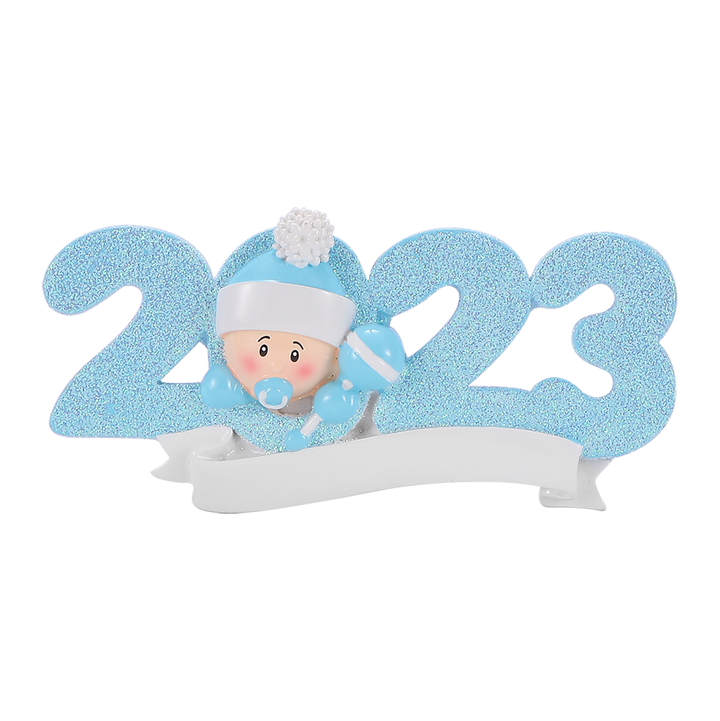 OR895-B - 2023 Baby (Blue) Personalized Christmas Ornament