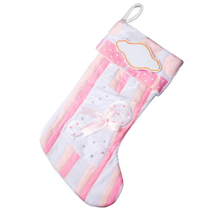 PBS101 BP - Baby Pink Personalized Christmas Stocking
