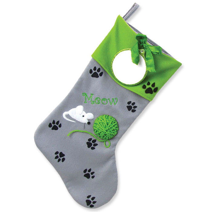 PBS135 KP - Kitty Paws Personalized Christmas Stocking