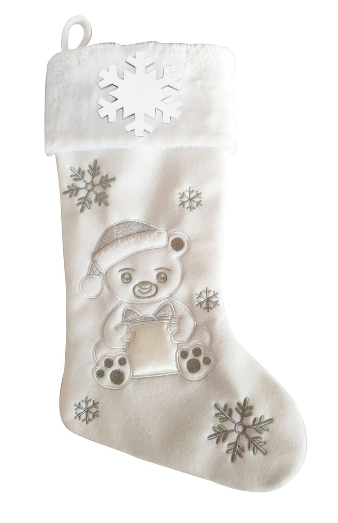 PBS154 PB - Teddy Bear Personalized Christmas Stocking