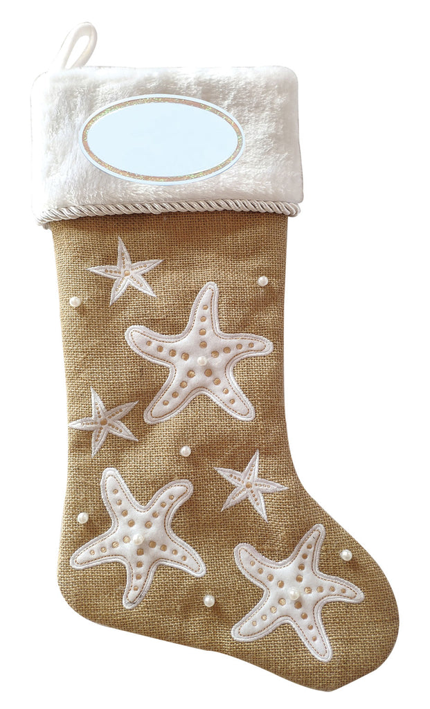 PBS160 CS - Starfish Coastal Personalized Christmas Stocking