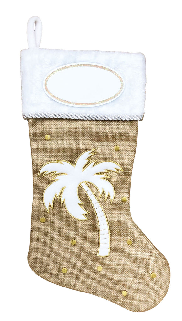 PBS162 PT - Palm Tree Coastal Personalized Christmas Stocking