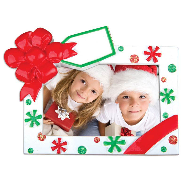 PF1165-R - Christmas Frame Red Green Personalized Christmas Ornaments