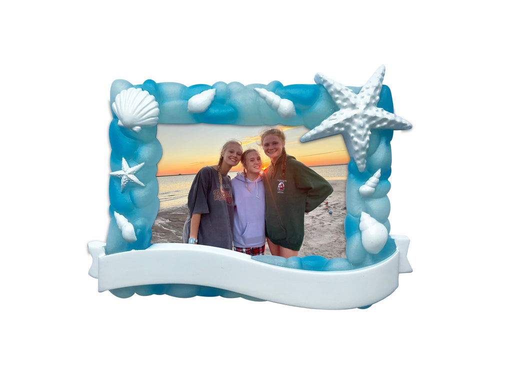 PF2381 - Beach Glass Frame Picture Frame Personalized Christmas Ornament
