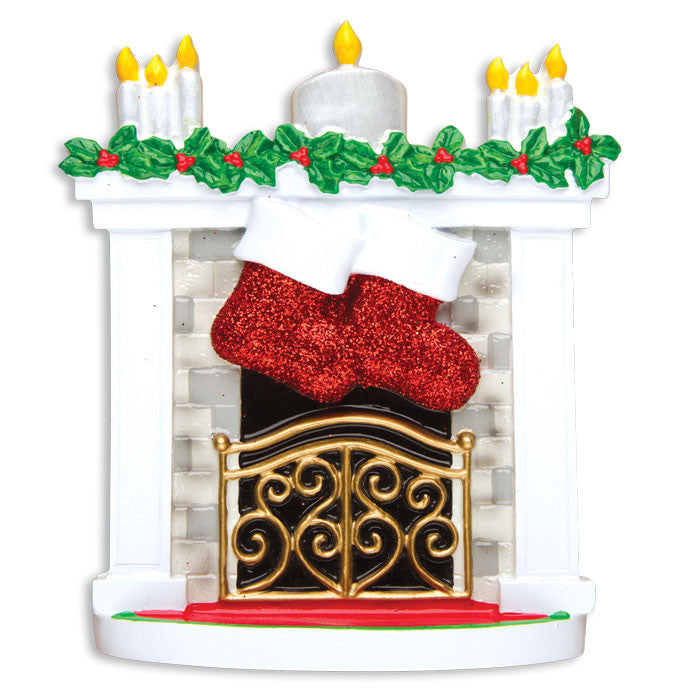 TT1253-2 - Mantle with Christmas Stockings Table Topper (Family of 2)