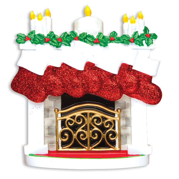 TT1253-7 - Mantle with Christmas Stockings Table Topper (Family of 7)