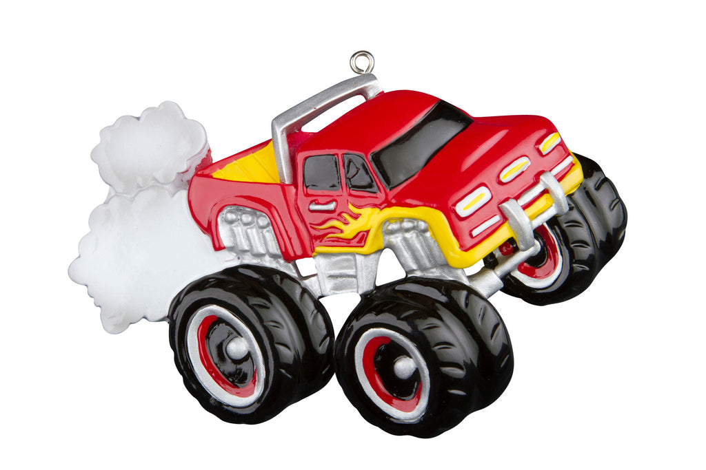 OR641-RED - General Monster Truck Red Personalized Christmas Ornament